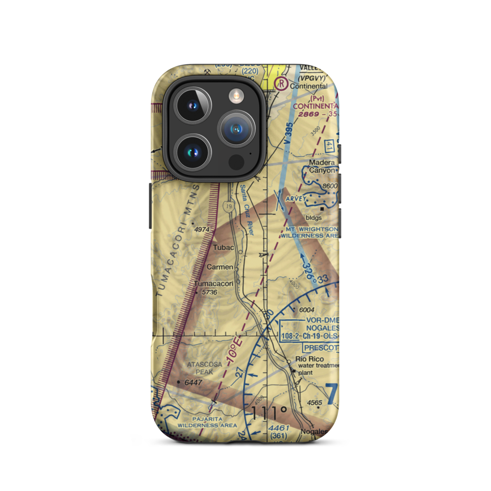 Tubac Ultralight Flightpark Ultralightport (2AZ8) VFR Sectional  Tough iPhone Case iPhone 16 Pro model shown