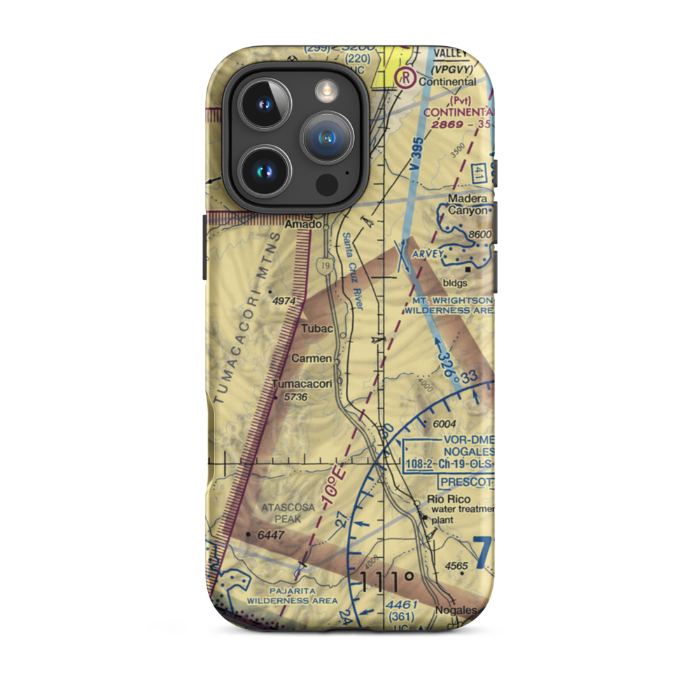 Tubac Ultralight Flightpark Ultralightport (2AZ8) VFR Sectional  Tough iPhone Case iPhone 16 Pro Max model shown