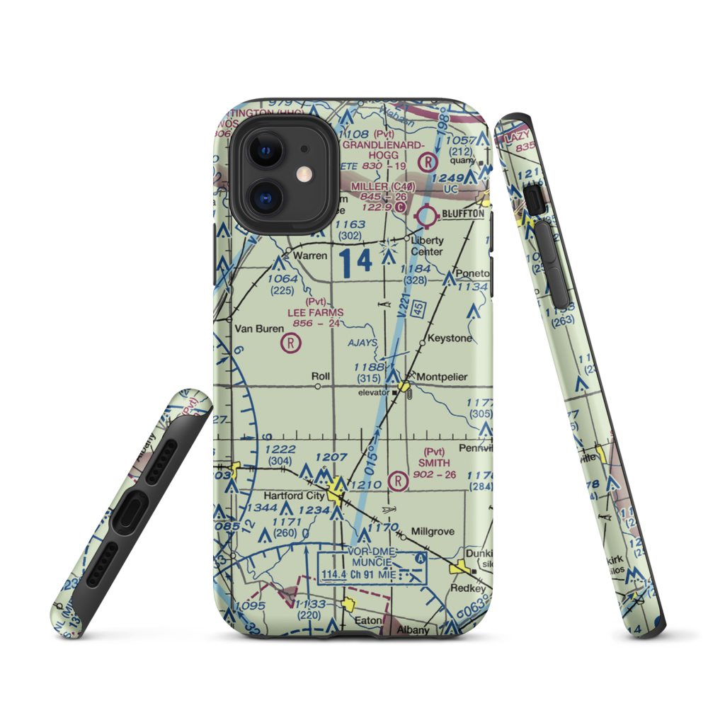 Tucker Farms Airport (74IN) VFR Sectional  Tough iPhone Case iPhone 11 model shown
