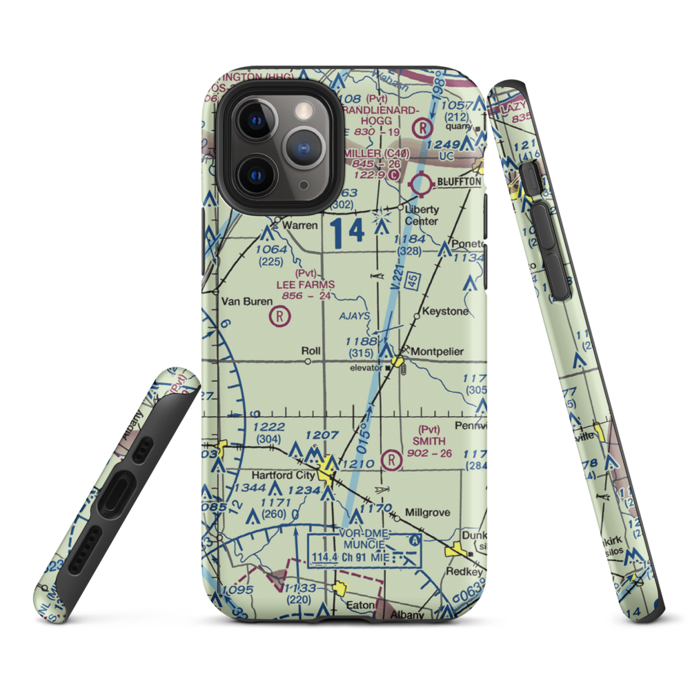 Tucker Farms Airport (74IN) VFR Sectional  Tough iPhone Case iPhone 11 Pro model shown