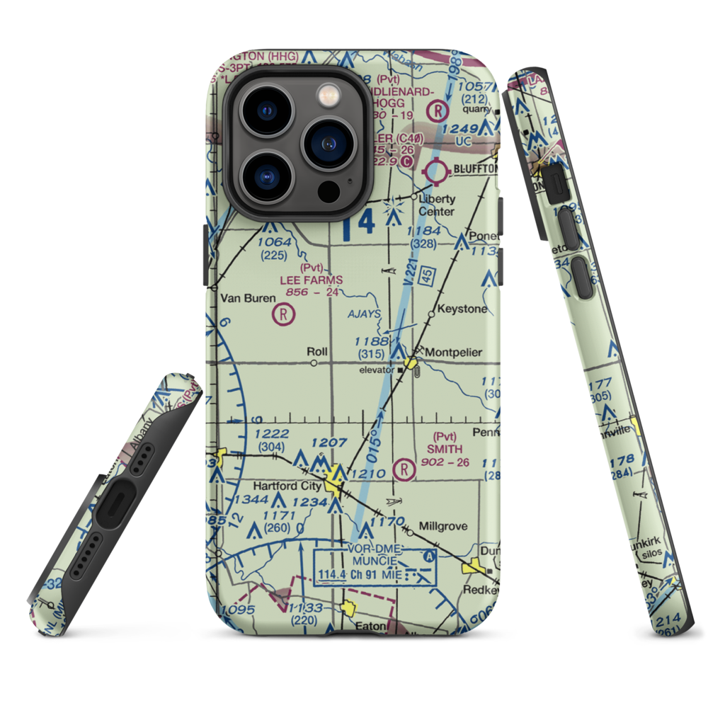 Tucker Farms Airport (74IN) VFR Sectional  Tough iPhone Case iPhone 14 Pro Max model shown