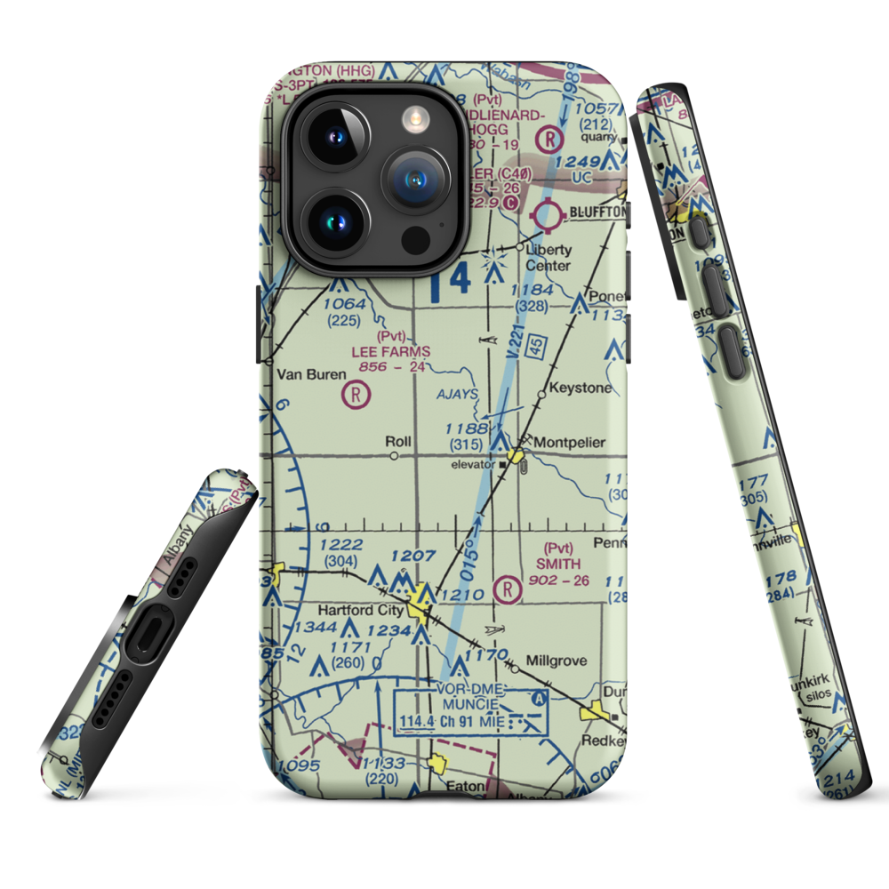 Tucker Farms Airport (74IN) VFR Sectional  Tough iPhone Case iPhone 15 Pro Max model shown