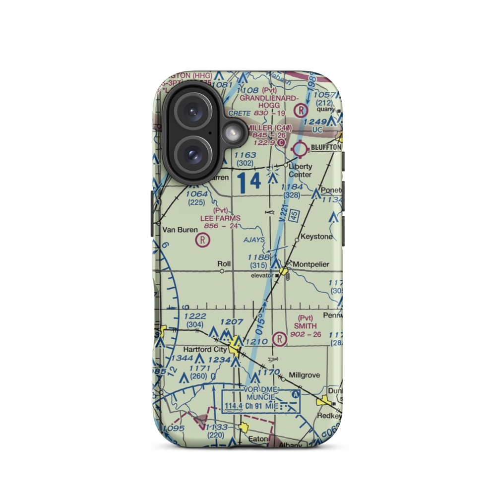 Tucker Farms Airport (74IN) VFR Sectional  Tough iPhone Case iPhone 16 model shown