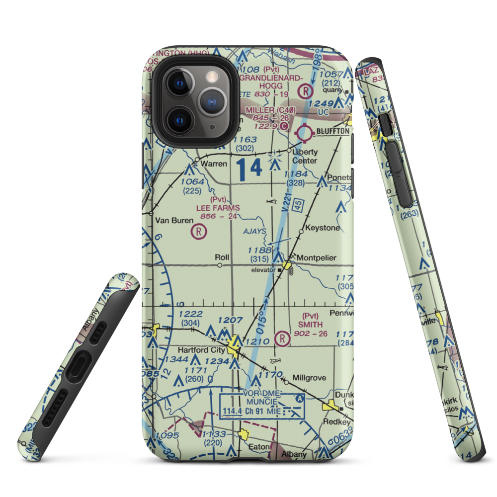 Tucker Farms Airport (74IN) VFR Sectional  Tough iPhone Case iPhone 11 Pro Max model shown