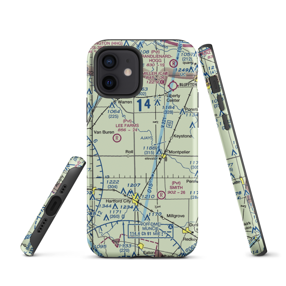 Tucker Farms Airport (74IN) VFR Sectional  Tough iPhone Case iPhone 12 model shown