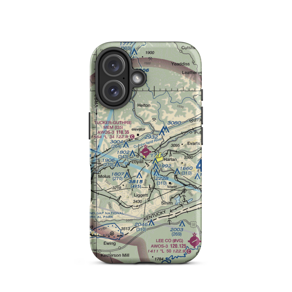 Tucker Guthrie Memorial Airport (I35) VFR Sectional  Tough iPhone Case iPhone 16 model shown