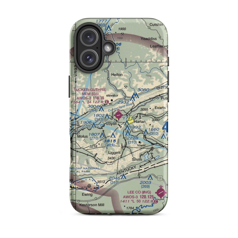 Tucker Guthrie Memorial Airport (I35) VFR Sectional  Tough iPhone Case iPhone 16 Plus model shown