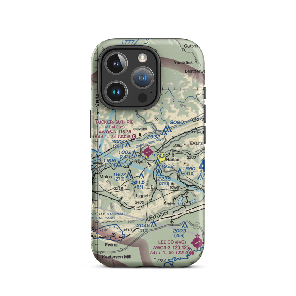 Tucker Guthrie Memorial Airport (I35) VFR Sectional  Tough iPhone Case iPhone 16 Pro model shown