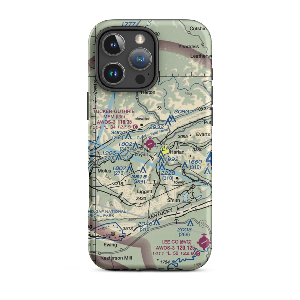 Tucker Guthrie Memorial Airport (I35) VFR Sectional  Tough iPhone Case iPhone 16 Pro Max model shown