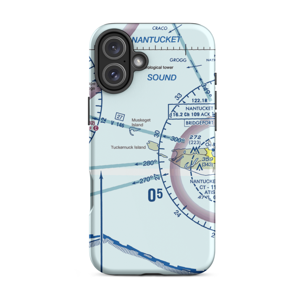 Tuckernuck Airport (MA72) VFR Sectional  Tough iPhone Case iPhone 16 Plus model shown