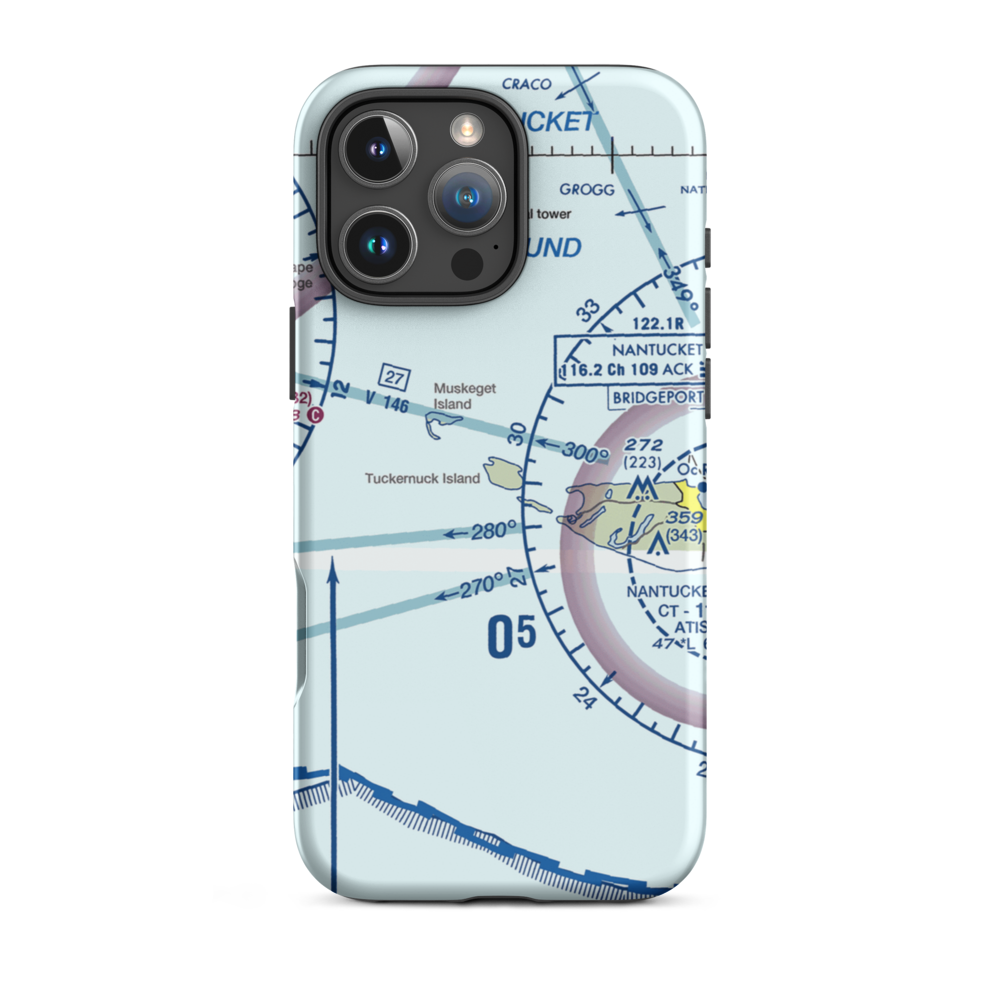 Tuckernuck Airport (MA72) VFR Sectional  Tough iPhone Case iPhone 16 Pro Max model shown