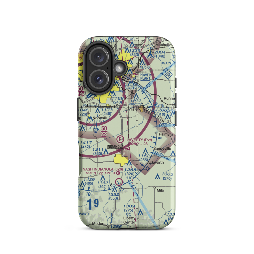 Tuinstra Airfield (IA85) VFR Sectional  Tough iPhone Case iPhone 16 model shown
