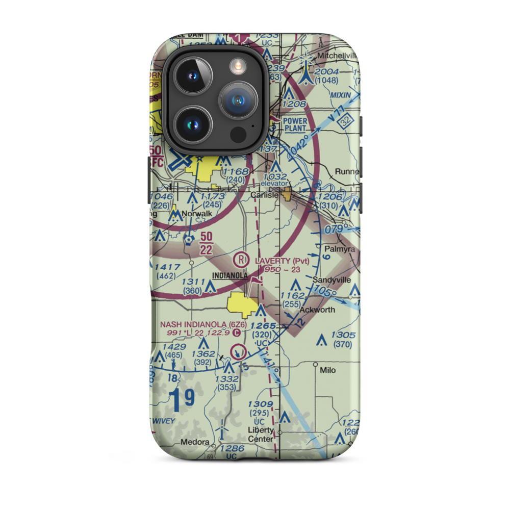 Tuinstra Airfield (IA85) VFR Sectional  Tough iPhone Case iPhone 16 Pro Max model shown