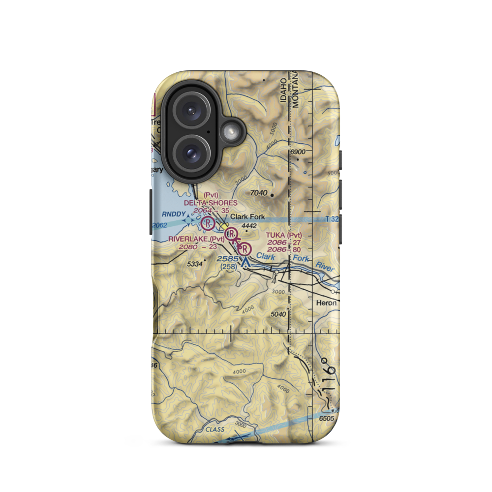 Tuka STOLport (ID32) VFR Sectional  Tough iPhone Case iPhone 16 model shown
