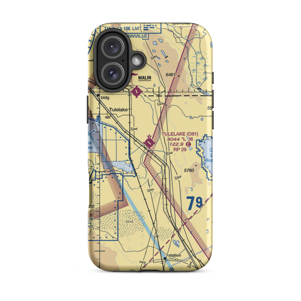 Tulelake Municipal Airport (O81) VFR Sectional  Tough iPhone Case iPhone 16 Plus model shown