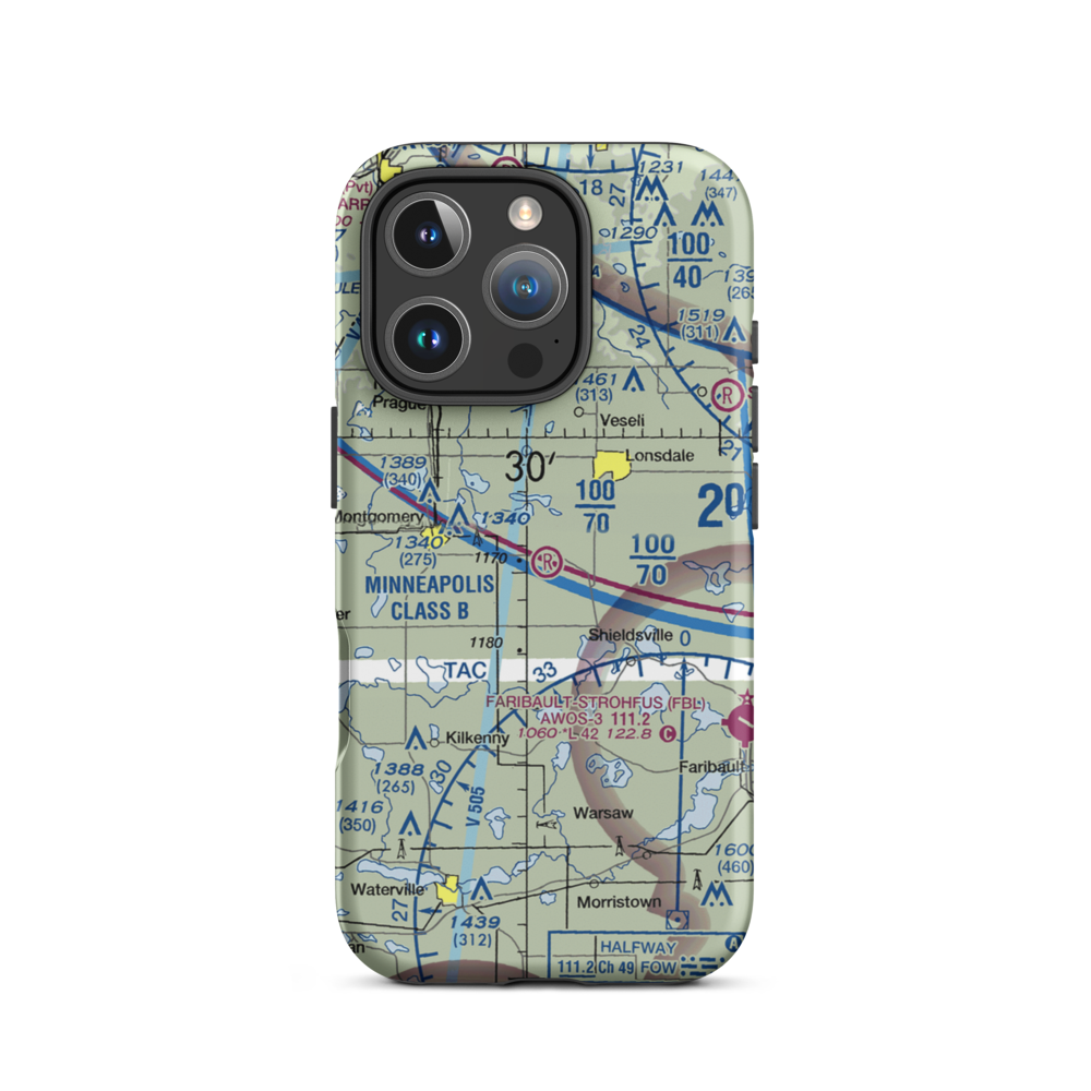 Tuma Private Airport (MN49) VFR Sectional  Tough iPhone Case iPhone 16 Pro model shown