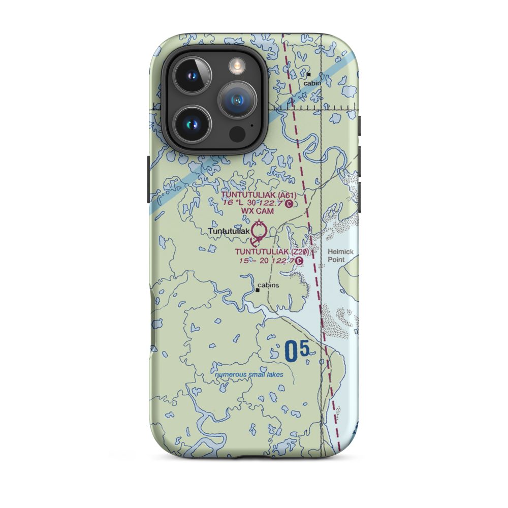 Tuntutuliak Airport (A61) VFR Sectional  Tough iPhone Case iPhone 16 Pro Max model shown