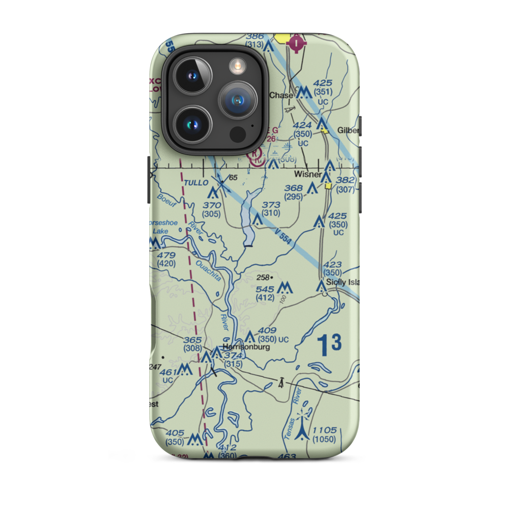 Turkey Creek Lake Airport (9LA1) VFR Sectional  Tough iPhone Case iPhone 16 Pro Max model shown