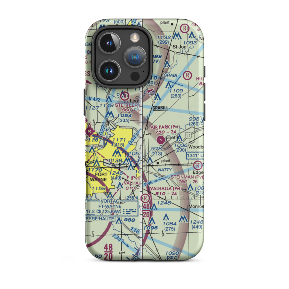 Turkey Run Airport (04II) VFR Sectional  Tough iPhone Case iPhone 16 Pro Max model shown