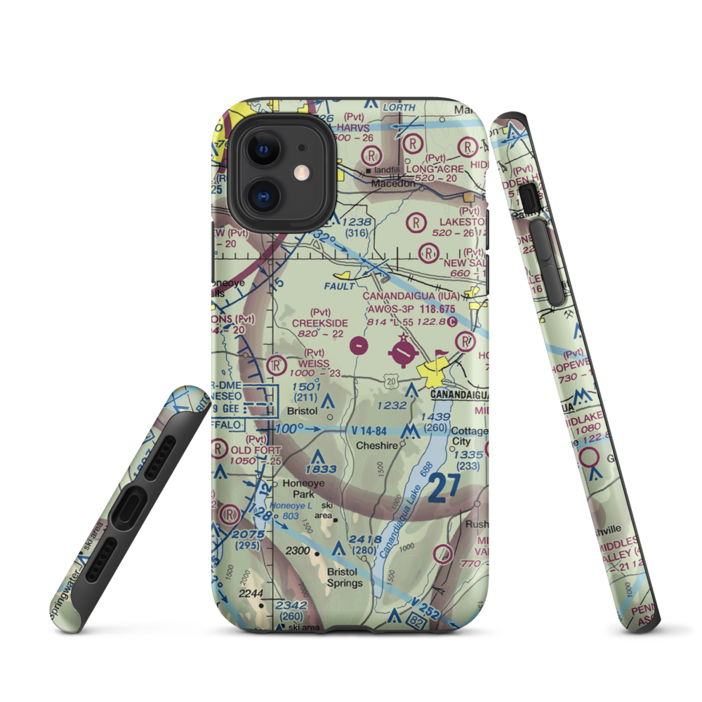 Turnbull Airport (48NY) VFR Sectional  Tough iPhone Case iPhone 11 model shown