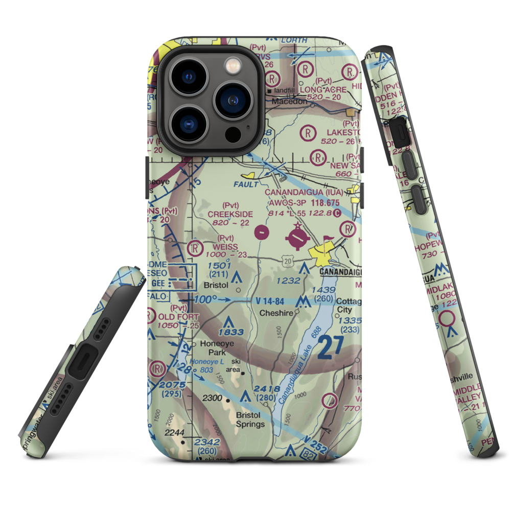 Turnbull Airport (48NY) VFR Sectional  Tough iPhone Case iPhone 13 Pro Max model shown