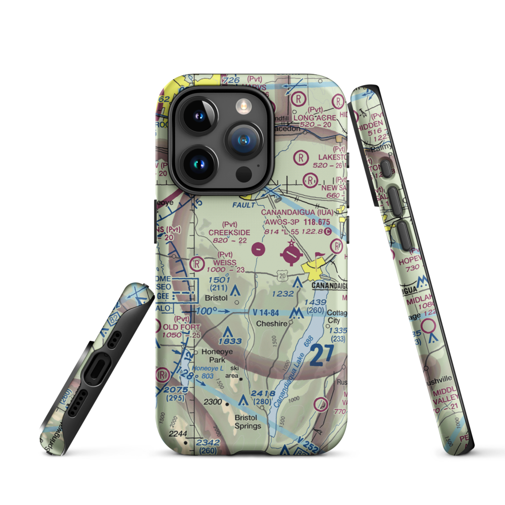 Turnbull Airport (48NY) VFR Sectional  Tough iPhone Case iPhone 15 Pro model shown