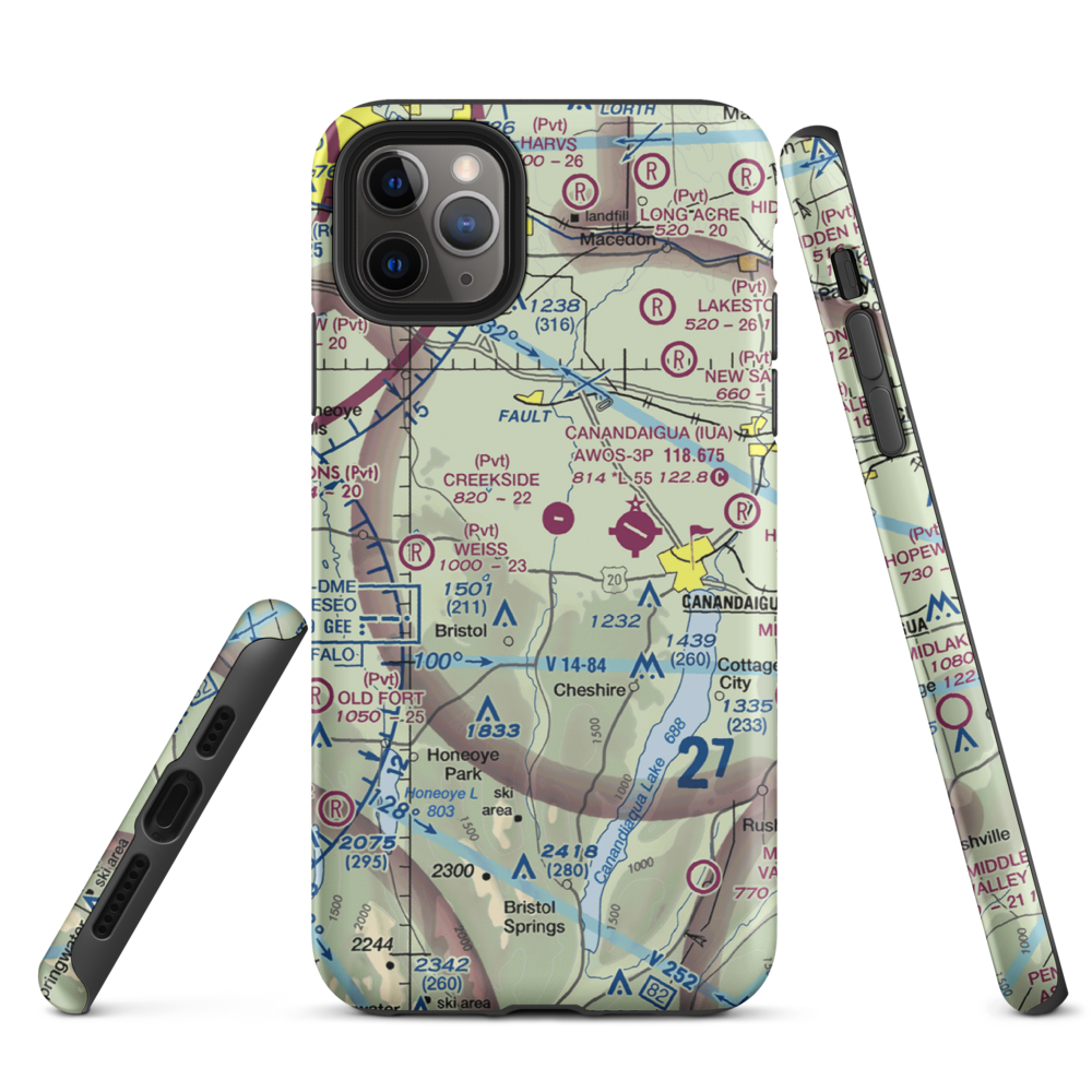 Turnbull Airport (48NY) VFR Sectional  Tough iPhone Case iPhone 11 Pro Max model shown