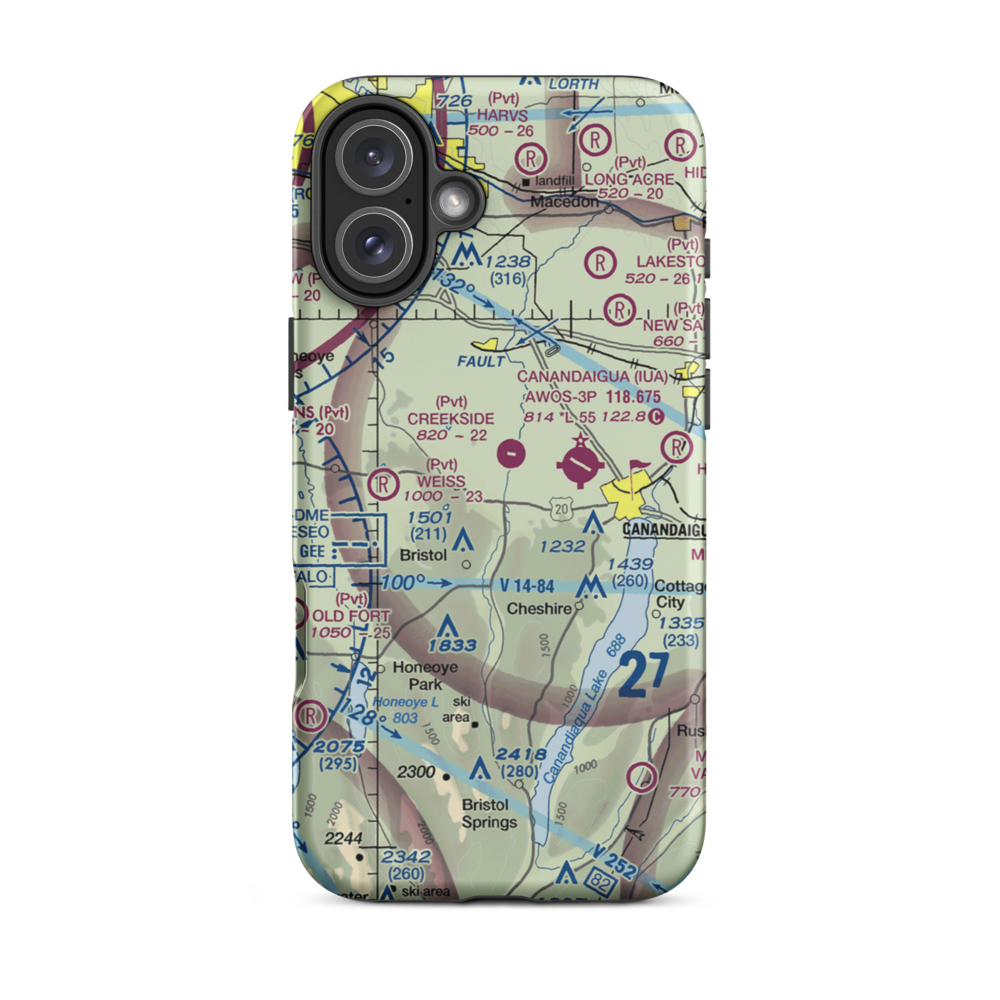 Turnbull Airport (48NY) VFR Sectional  Tough iPhone Case iPhone 16 Plus model shown
