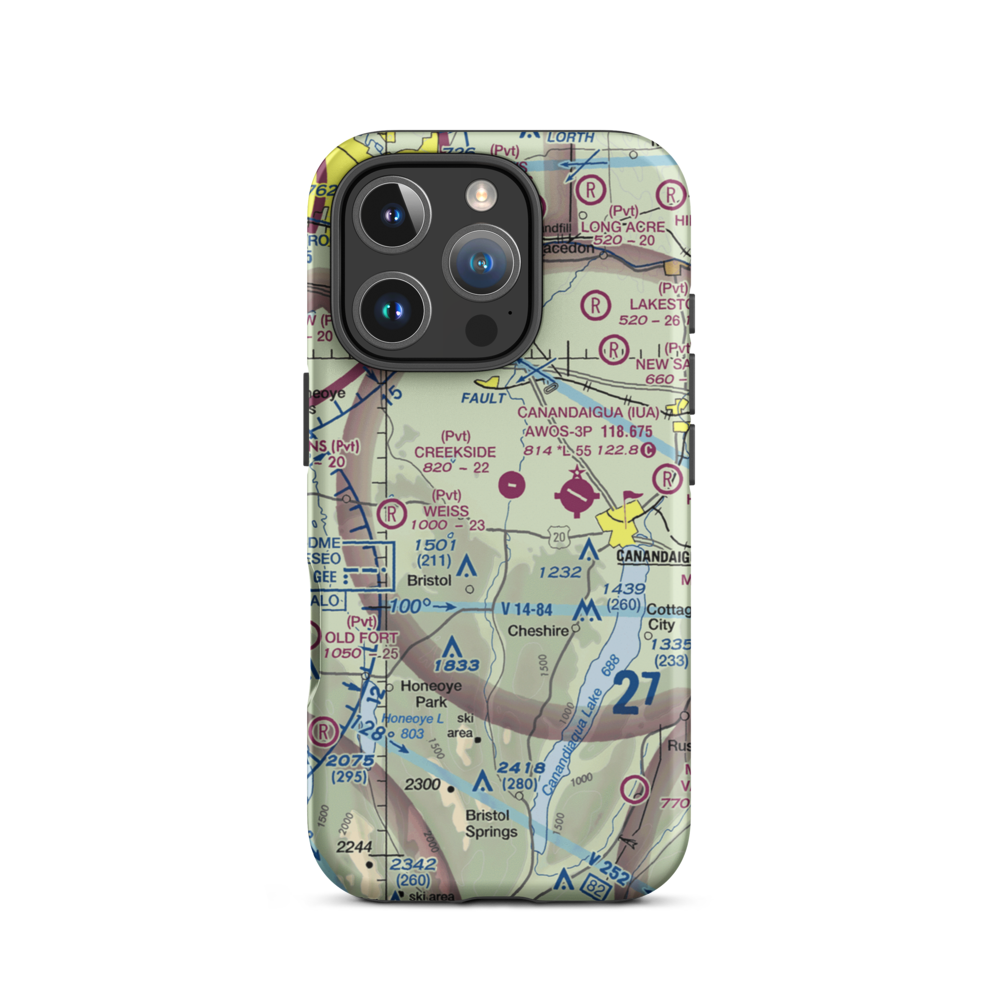 Turnbull Airport (48NY) VFR Sectional  Tough iPhone Case iPhone 16 Pro model shown