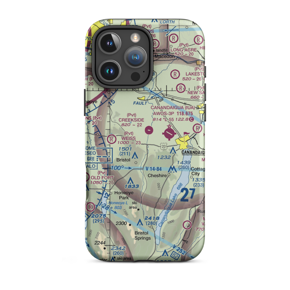 Turnbull Airport (48NY) VFR Sectional  Tough iPhone Case iPhone 16 Pro Max model shown