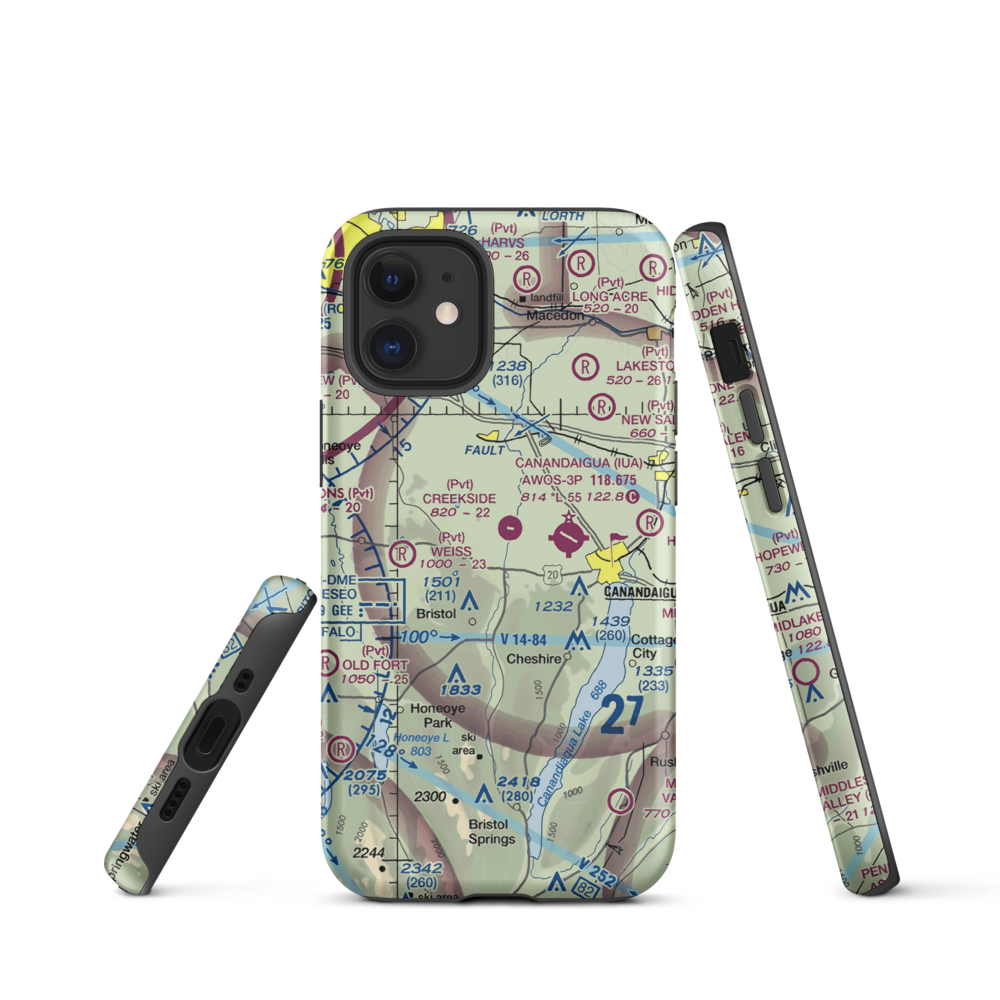 Turnbull Airport (48NY) VFR Sectional  Tough iPhone Case iPhone 12 mini model shown