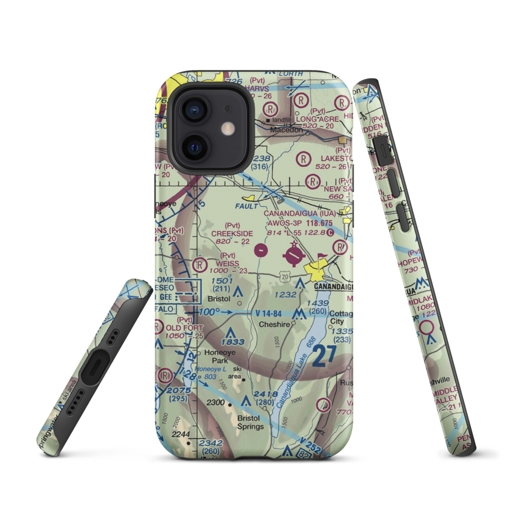 Turnbull Airport (48NY) VFR Sectional  Tough iPhone Case iPhone 12 model shown