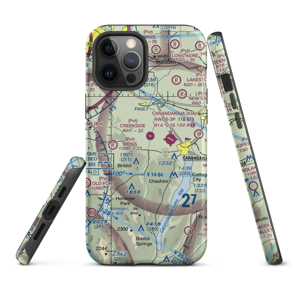 Turnbull Airport (48NY) VFR Sectional  Tough iPhone Case iPhone 12 Pro Max model shown
