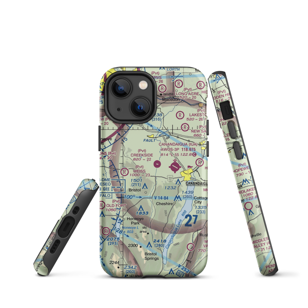 Turnbull Airport (48NY) VFR Sectional  Tough iPhone Case iPhone 13 mini model shown