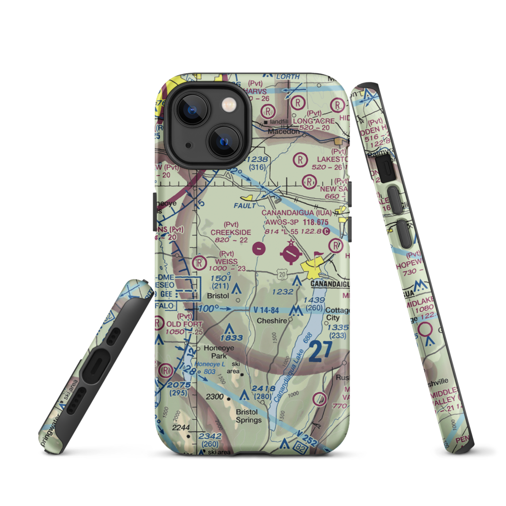 Turnbull Airport (48NY) VFR Sectional  Tough iPhone Case iPhone 13 model shown