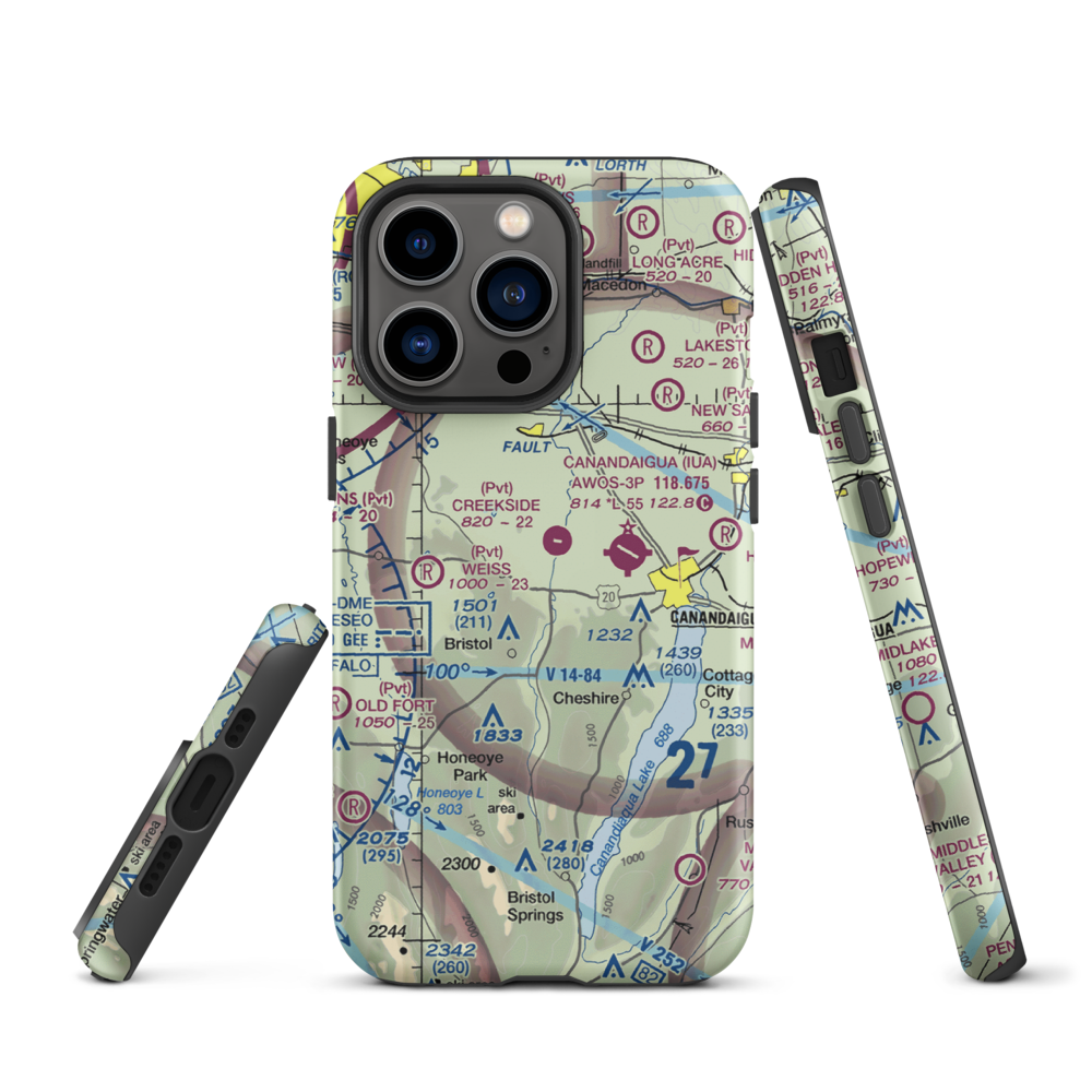 Turnbull Airport (48NY) VFR Sectional  Tough iPhone Case iPhone 13 Pro model shown