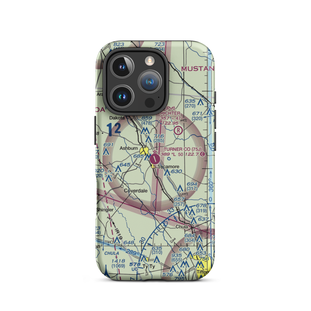 Turner County Airport (75J) VFR Sectional  Tough iPhone Case iPhone 16 Pro model shown