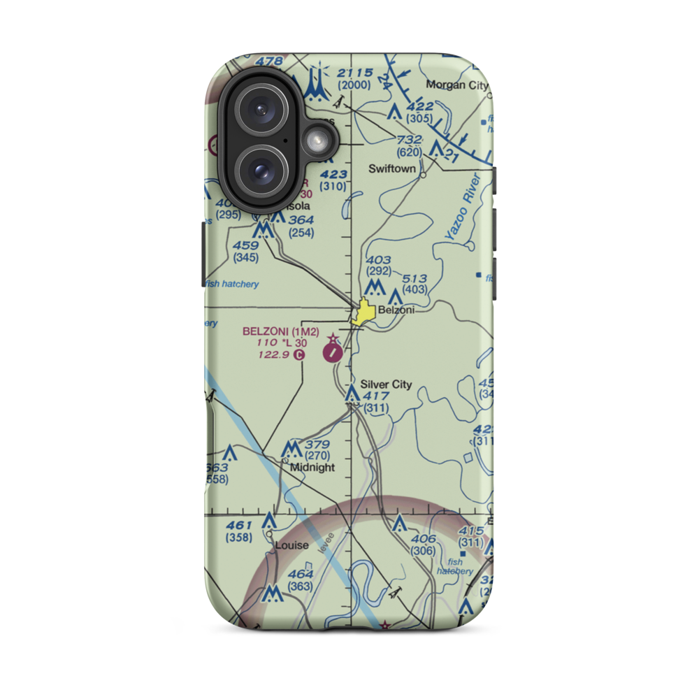 Turner Field (MS10) VFR Sectional  Tough iPhone Case iPhone 16 Plus model shown