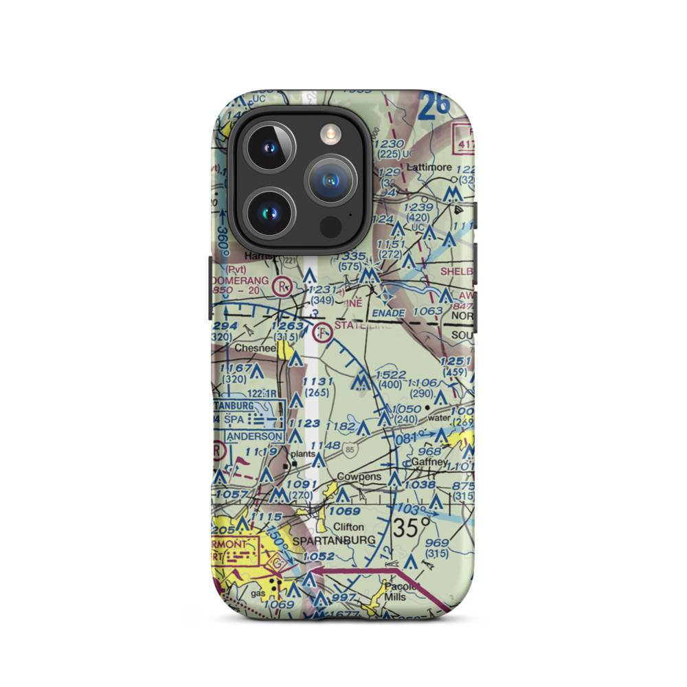 Turner Field (SC88) VFR Sectional  Tough iPhone Case iPhone 16 Pro model shown