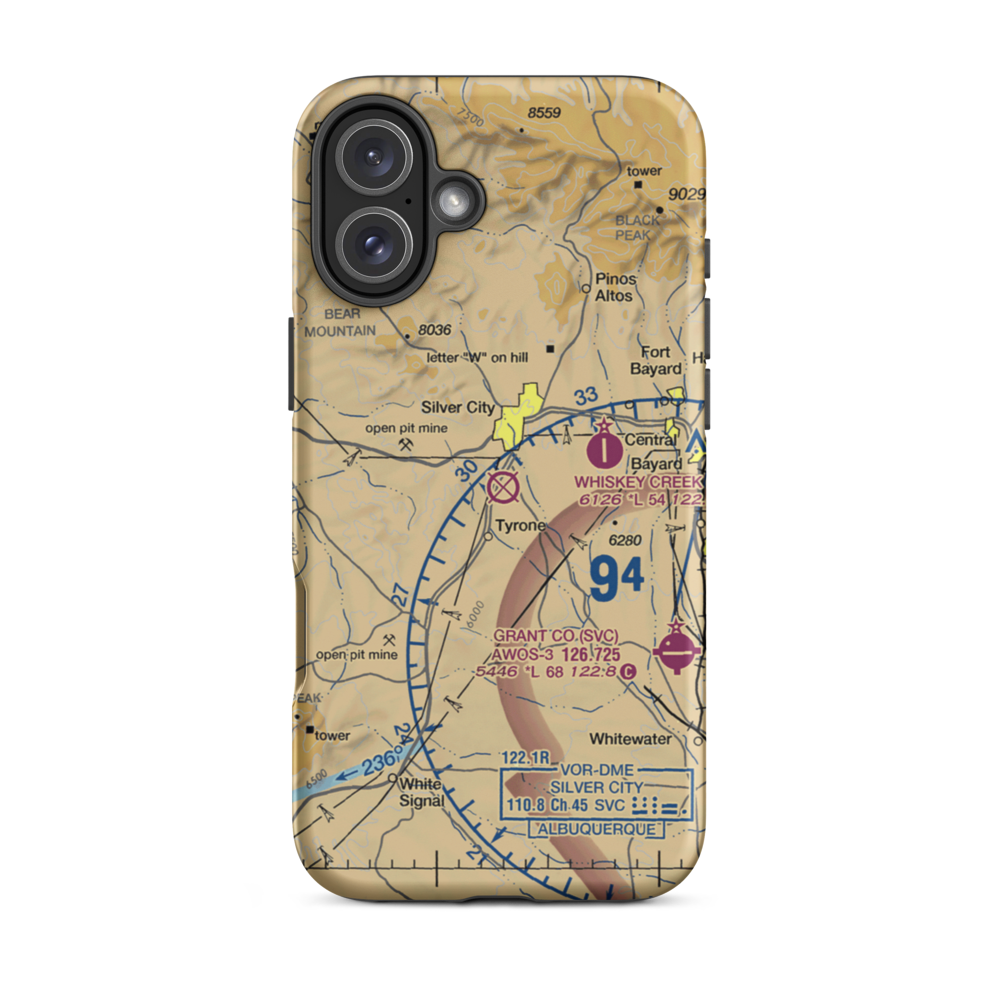 Turner Ridgeport Airport (NM72) VFR Sectional  Tough iPhone Case iPhone 16 Plus model shown