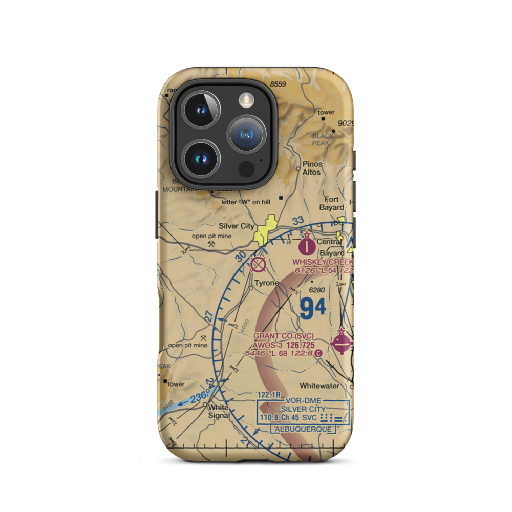 Turner Ridgeport Airport (NM72) VFR Sectional  Tough iPhone Case iPhone 16 Pro model shown