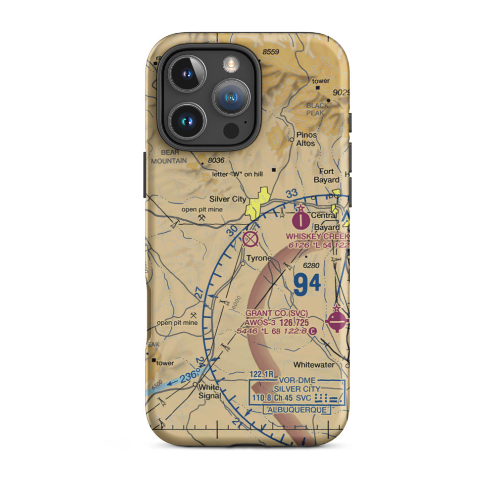 Turner Ridgeport Airport (NM72) VFR Sectional  Tough iPhone Case iPhone 16 Pro Max model shown