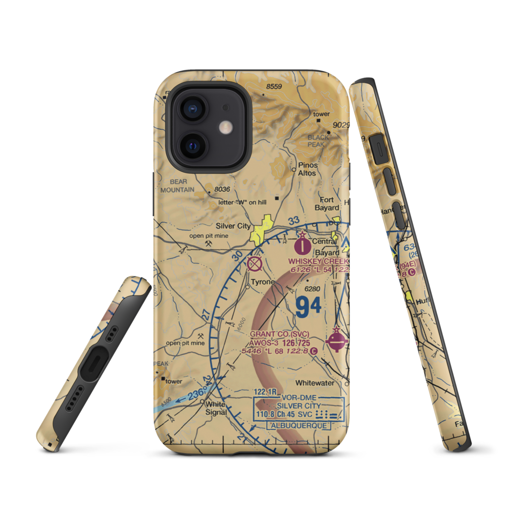 Turner Ridgeport Airport (NM72) VFR Sectional  Tough iPhone Case iPhone 12 model shown