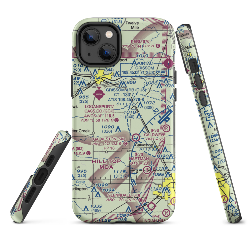 Turnpaugh Field (6II0) VFR Sectional  Tough iPhone Case iPhone 14 Plus model shown