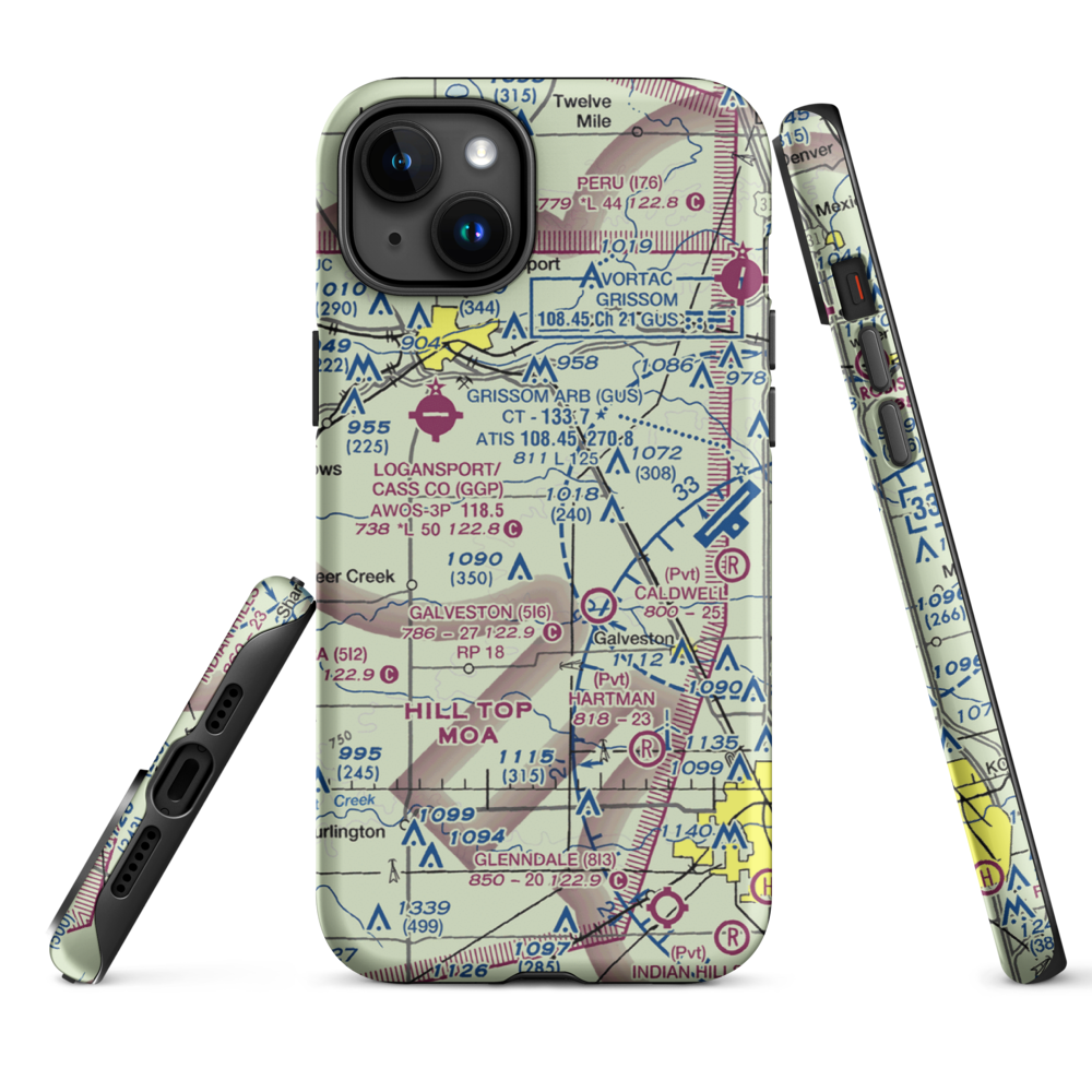 Turnpaugh Field (6II0) VFR Sectional  Tough iPhone Case iPhone 15 Plus model shown