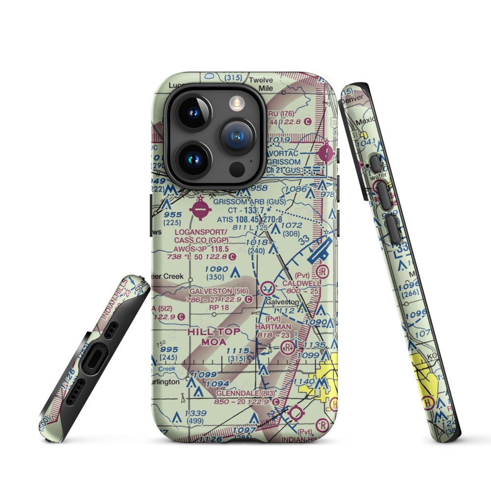 Turnpaugh Field (6II0) VFR Sectional  Tough iPhone Case iPhone 15 Pro model shown