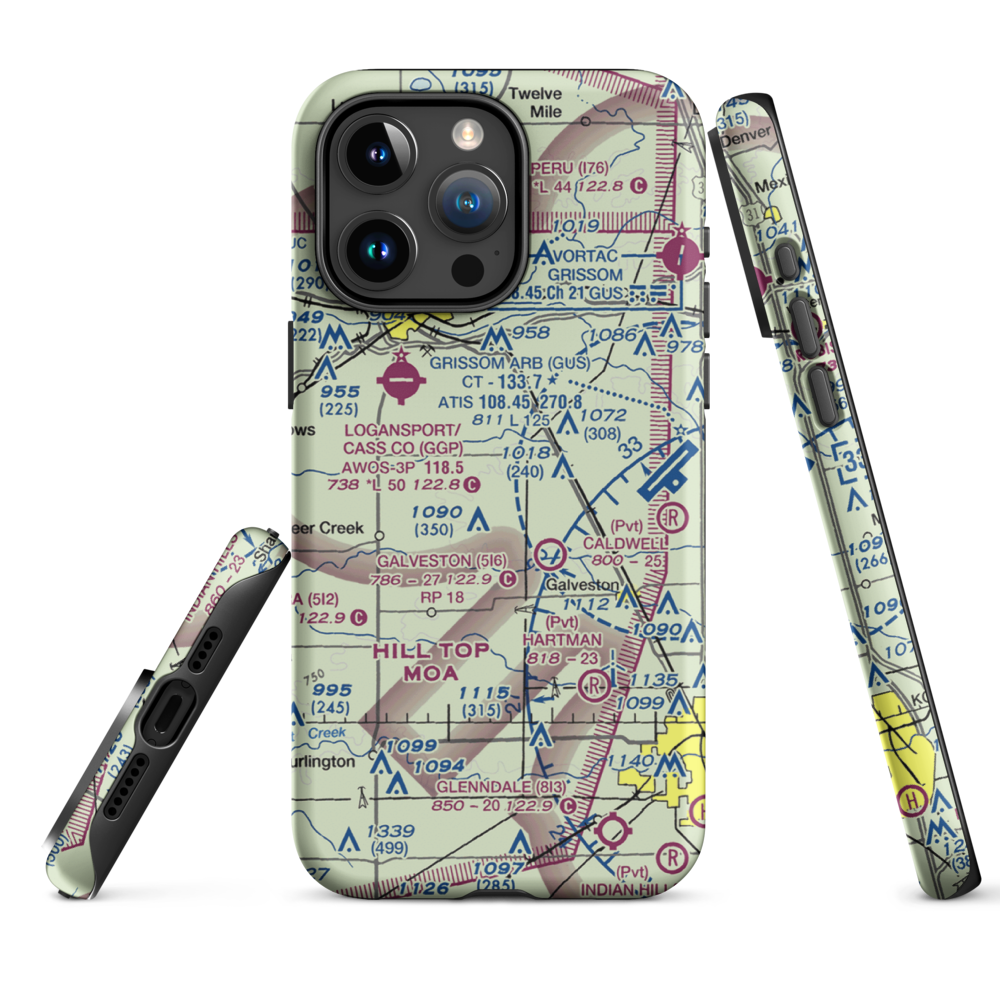 Turnpaugh Field (6II0) VFR Sectional  Tough iPhone Case iPhone 15 Pro Max model shown