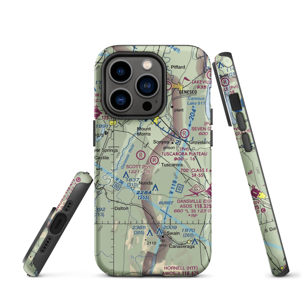 Tuscarora Plateau Airport (3NK6) VFR Sectional  Tough iPhone Case iPhone 14 Pro model shown