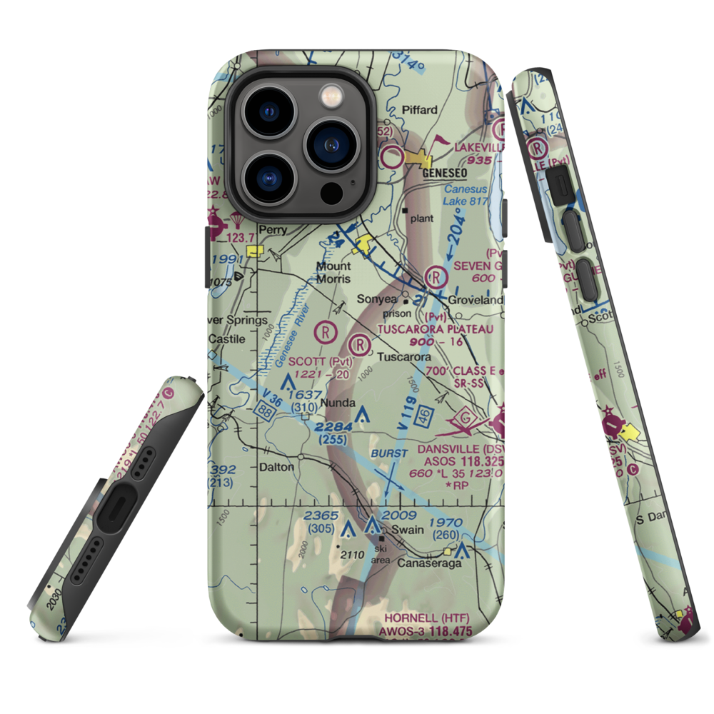 Tuscarora Plateau Airport (3NK6) VFR Sectional  Tough iPhone Case iPhone 14 Pro Max model shown