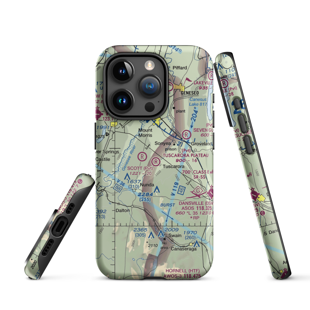 Tuscarora Plateau Airport (3NK6) VFR Sectional  Tough iPhone Case iPhone 15 Pro model shown